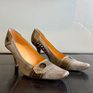 Tod’s Gray Green Heels Size 7.5 (37.5)